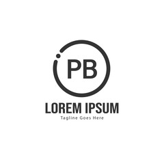 Initial PB logo template with modern frame. Minimalist PB letter logo vector illustration