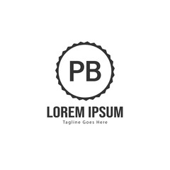 Initial PB logo template with modern frame. Minimalist PB letter logo vector illustration