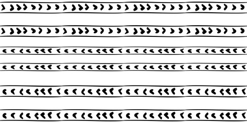 Ethno stipes seamless geometric pattern surface design. Etnic  hand drawn elements