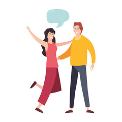 man and woman happy young people