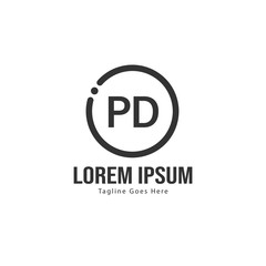 Obraz premium Initial PD logo template with modern frame. Minimalist PD letter logo vector illustration