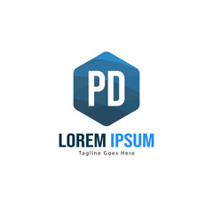 Obraz premium Initial PD logo template with modern frame. Minimalist PD letter logo vector illustration