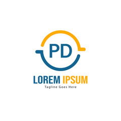 Obraz premium Initial PD logo template with modern frame. Minimalist PD letter logo vector illustration