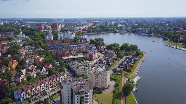 Aerial landscape of Kaliningrad city, Russia