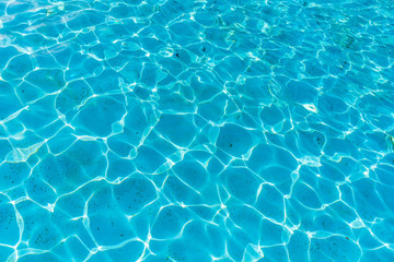 Fototapeta na wymiar Surface of blue swimming pool, background texture of water
