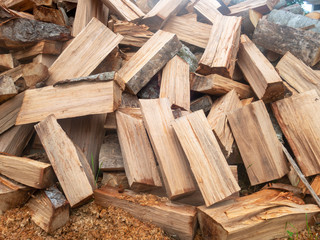 cut firewood pieces - wood boards
