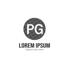 Initial PG logo template with modern frame. Minimalist PG letter logo vector illustration