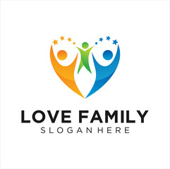 Family Love Logo Design Vector Stock  . People Care Logo design vector. Healtcare Family Logo