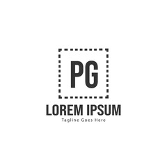Obraz premium Initial PG logo template with modern frame. Minimalist PG letter logo vector illustration