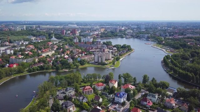 Aerial landscape of Kaliningrad city, Russia