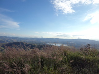 Landscape showing mountains seen from the gliding ramp region of the city of Itabira, Minas Gerais, Brazil