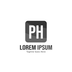 Initial PH logo template with modern frame. Minimalist PH letter logo vector illustration