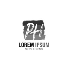 Initial PH logo template with modern frame. Minimalist PH letter logo vector illustration