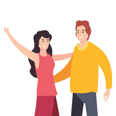 Obraz premium man and woman happy young people