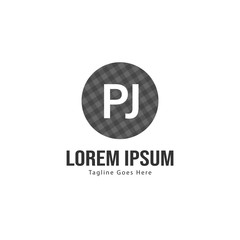 Initial PJ logo template with modern frame. Minimalist PJ letter logo vector illustration