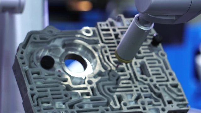 Close-up of the robots being used as part of the industry in the current account footage 4K