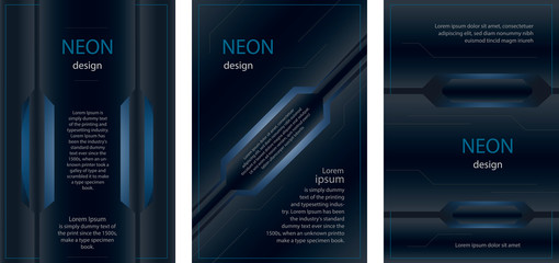 Business brochure template in neon style