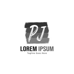Initial PJ logo template with modern frame. Minimalist PJ letter logo vector illustration