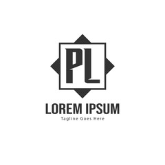 Fototapeta premium Initial PL logo template with modern frame. Minimalist PL letter logo vector illustration