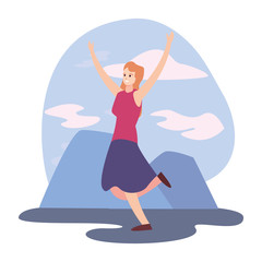 woman happy young people outdoor background