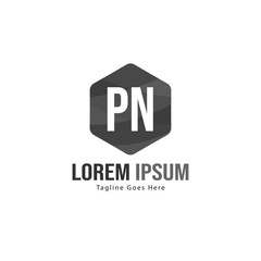Fototapeta premium Initial PN logo template with modern frame. Minimalist PN letter logo vector illustration