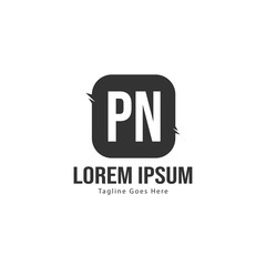 Initial PN logo template with modern frame. Minimalist PN letter logo vector illustration