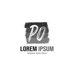 Initial PO logo template with modern frame. Minimalist PO letter logo vector illustration