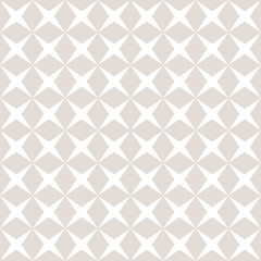 Subtle white and beige seamless pattern with small diamond shapes, rhombuses