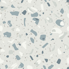 Terrazzo seamless pattern. Vector texture with marble, granite, glass, concrete