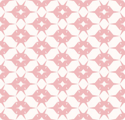 Vector geometric seamless pattern. White and pink texture with grid, net, mesh