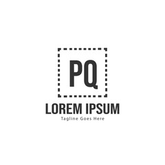 Initial PQ logo template with modern frame. Minimalist PQ letter logo vector illustration