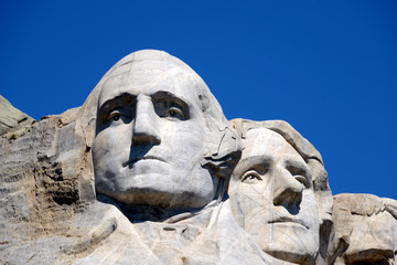 Obraz premium close-up on president heads at mount rushmore