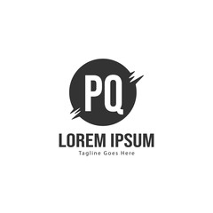 Initial PQ logo template with modern frame. Minimalist PQ letter logo vector illustration