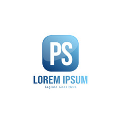 Initial PS logo template with modern frame. Minimalist PS letter logo vector illustration