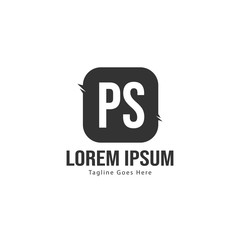 Initial PS logo template with modern frame. Minimalist PS letter logo vector illustration