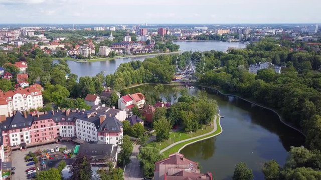 Aerial landscape of Kaliningrad city, Russia