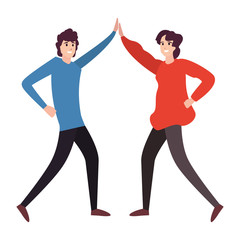 men happy young people characters