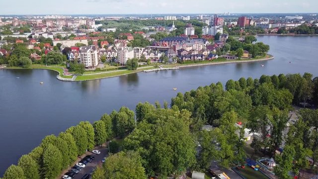 Aerial landscape of Kaliningrad city, Russia