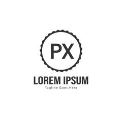 Initial PX logo template with modern frame. Minimalist PX letter logo vector illustration