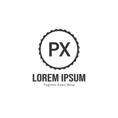 Initial PX logo template with modern frame. Minimalist PX letter logo vector illustration