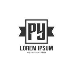 Fototapeta premium Initial PY logo template with modern frame. Minimalist PY letter logo vector illustration
