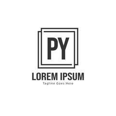Fototapeta premium Initial PY logo template with modern frame. Minimalist PY letter logo vector illustration