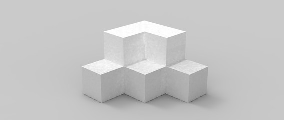 Diseño de podio para presentación de producto de diseño. Render tridimensional de escalones con...