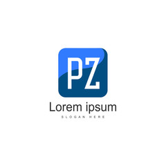 Obraz premium Initial PZ logo template with modern frame. Minimalist PZ letter logo vector illustration