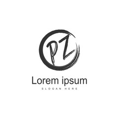 Fototapeta premium Initial PZ logo template with modern frame. Minimalist PZ letter logo vector illustration