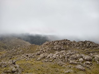 landscape with mountains and clouds