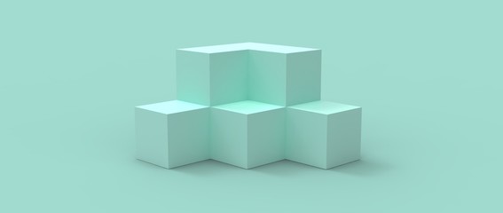 Diseño de podio para presentación de producto de diseño. Render tridimensional de escalones con...