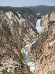 At 308 feet tall, the Lower Falls is one of the most photographed attractions at Yellowstone National Park, Wyoming.