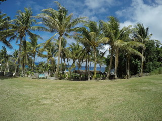 Beautiful tropical view at the Swim Hole, one of Rota's main attractions at Northern Mariana Islands