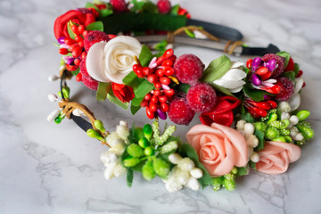 Blossom flower wreath - romantic background